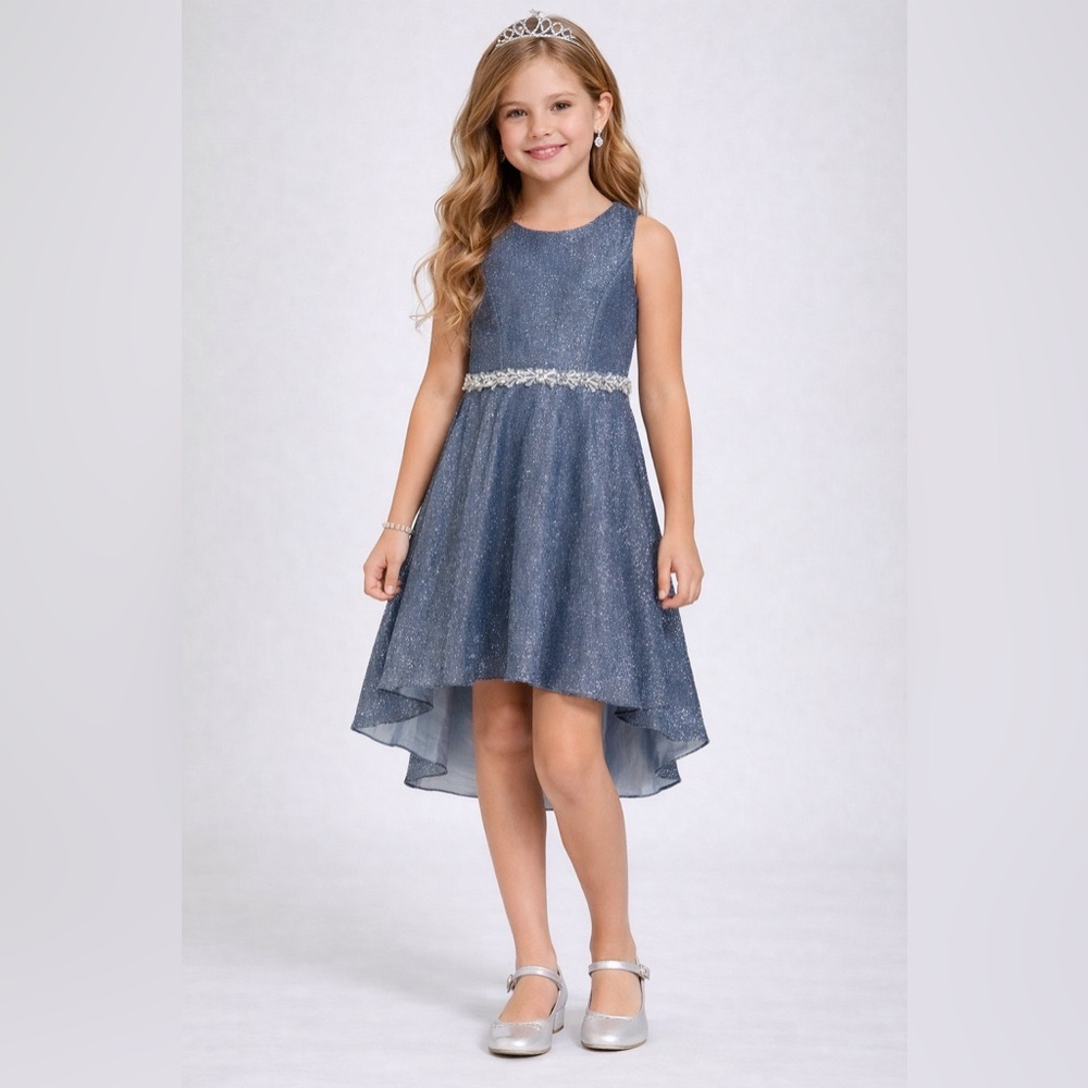 HANNAH BANANA 💙🎀 Sparkling Blue High- Low Formal Dress - NWT!